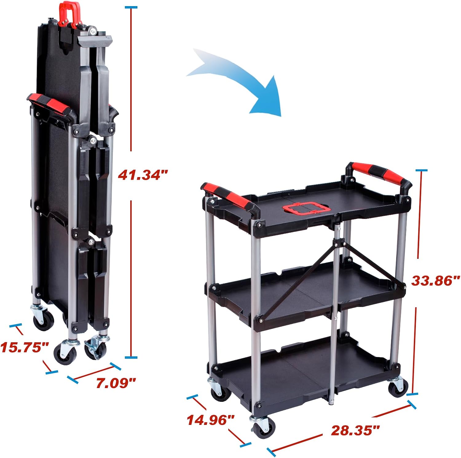 عربة خدمة قابلة للطي بثلاثة أر - مراجعة Workshop Tools And Equipment وسعره